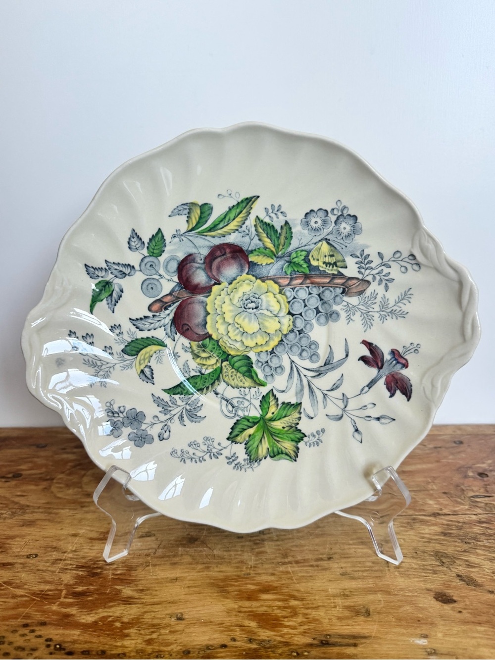 Royal Doulton Bone china scalloped serving plate titled The Kirkwood cake plate